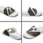 Habesha Kemis Inspired Tilet Pattern Slide Sandals White