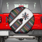 Habesha Kemis Inspired Tilet Pattern Spare Tire Cover White