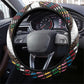 Habesha Kemis Inspired Tilet Pattern Steering Wheel Cover White