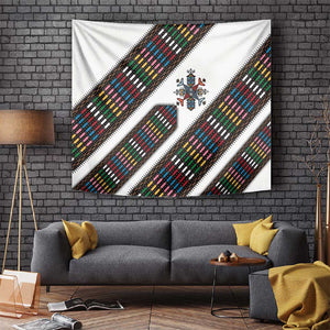 Habesha Kemis Inspired Tilet Pattern Tapestry White