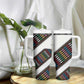 Habesha Kemis Inspired Tilet Pattern Tumbler With Handle White