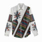 Habesha Kemis Inspired Tilet Pattern Women Casual Shirt White