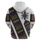 Habesha Kemis Inspired Tilet Pattern Zip Hoodie White