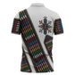 Habesha Kemis Inspired Tilet Pattern Zipper Polo Shirt White