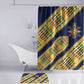 Habesha Kemis Inspired Tilet Pattern Bathroom Set Royal Blue - Gold