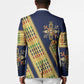 Habesha Kemis Inspired Tilet Pattern Blazer Royal Blue - Gold