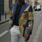 Habesha Kemis Inspired Tilet Pattern Blazer Royal Blue - Gold