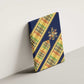 Habesha Kemis Inspired Tilet Pattern Canvas Wall Art Royal Blue - Gold