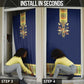 Habesha Kemis Inspired Tilet Pattern Door Cover Royal Blue - Gold