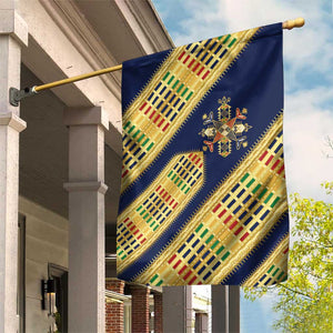 Habesha Kemis Inspired Tilet Pattern Garden Flag Royal Blue - Gold