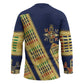 Habesha Kemis Inspired Tilet Pattern Hockey Jersey Royal Blue - Gold
