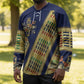Habesha Kemis Inspired Tilet Pattern Hockey Jersey Royal Blue - Gold