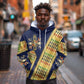 Habesha Kemis Inspired Tilet Pattern Hoodie Royal Blue - Gold