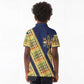Habesha Kemis Inspired Tilet Pattern Kid Polo Shirt Royal Blue - Gold