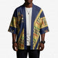 Habesha Kemis Inspired Tilet Pattern Kimono Royal Blue - Gold