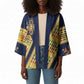 Habesha Kemis Inspired Tilet Pattern Kimono Royal Blue - Gold