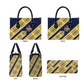 Habesha Kemis Inspired Tilet Pattern Leather Bag Royal Blue - Gold