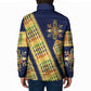 Habesha Kemis Inspired Tilet Pattern Padded Jacket Royal Blue - Gold