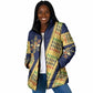 Habesha Kemis Inspired Tilet Pattern Padded Jacket Royal Blue - Gold