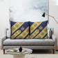 Habesha Kemis Inspired Tilet Pattern Pillow Cover Royal Blue - Gold