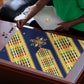 Habesha Kemis Inspired Tilet Pattern Puzzle Royal Blue - Gold