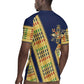 Habesha Kemis Inspired Tilet Pattern Rugby Jersey Royal Blue - Gold