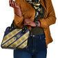 Habesha Kemis Inspired Tilet Pattern Shoulder Handbag Royal Blue - Gold