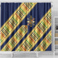 Habesha Kemis Inspired Tilet Pattern Shower Curtain Royal Blue - Gold