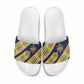 Habesha Kemis Inspired Tilet Pattern Slide Sandals Royal Blue - Gold