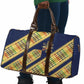 Habesha Kemis Inspired Tilet Pattern Travel Bag Royal Blue - Gold