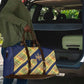 Habesha Kemis Inspired Tilet Pattern Travel Bag Royal Blue - Gold