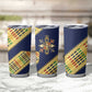 Habesha Kemis Inspired Tilet Pattern Tumbler Cup Royal Blue - Gold