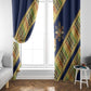 Habesha Kemis Inspired Tilet Pattern Window Curtain Royal Blue - Gold