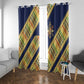 Habesha Kemis Inspired Tilet Pattern Window Curtain Royal Blue - Gold