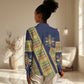 Habesha Kemis Inspired Tilet Pattern Women Casual Shirt Royal Blue - Gold