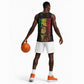 Reggae King Marley Basketball Jersey Typeset Grunge Style - African Pride