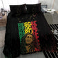 Reggae King Marley Bedding Set Typeset Grunge Style