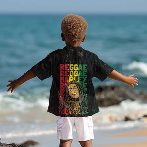 Reggae King Marley Kid Hawaiian Shirt Typeset Grunge Style
