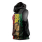 Reggae King Marley Sleeveless Hoodie Typeset Grunge Style - African Pride