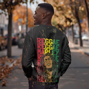 Reggae King Marley Sweatshirt Typeset Grunge Style