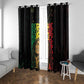 Reggae King Marley Window Curtain Typeset Grunge Style