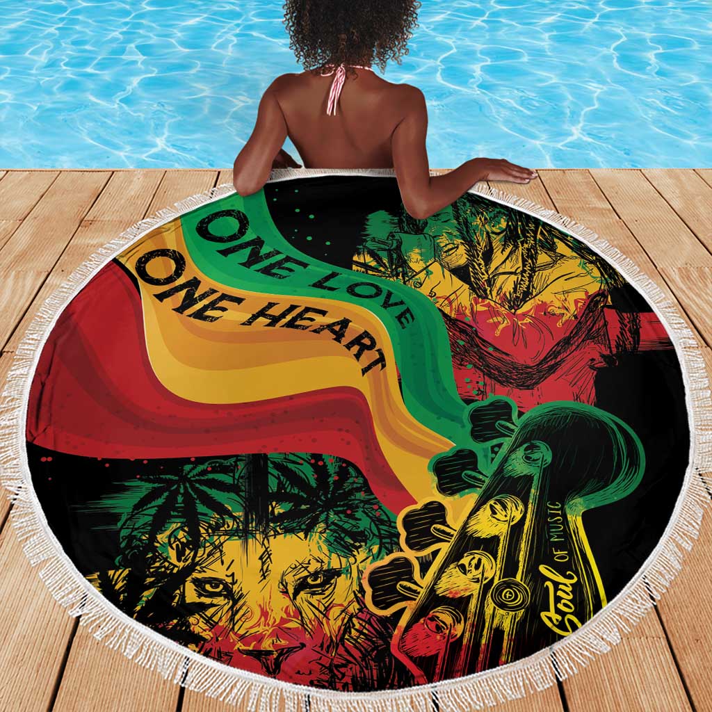 Reggae Day Beach Blanket One Love One Heart