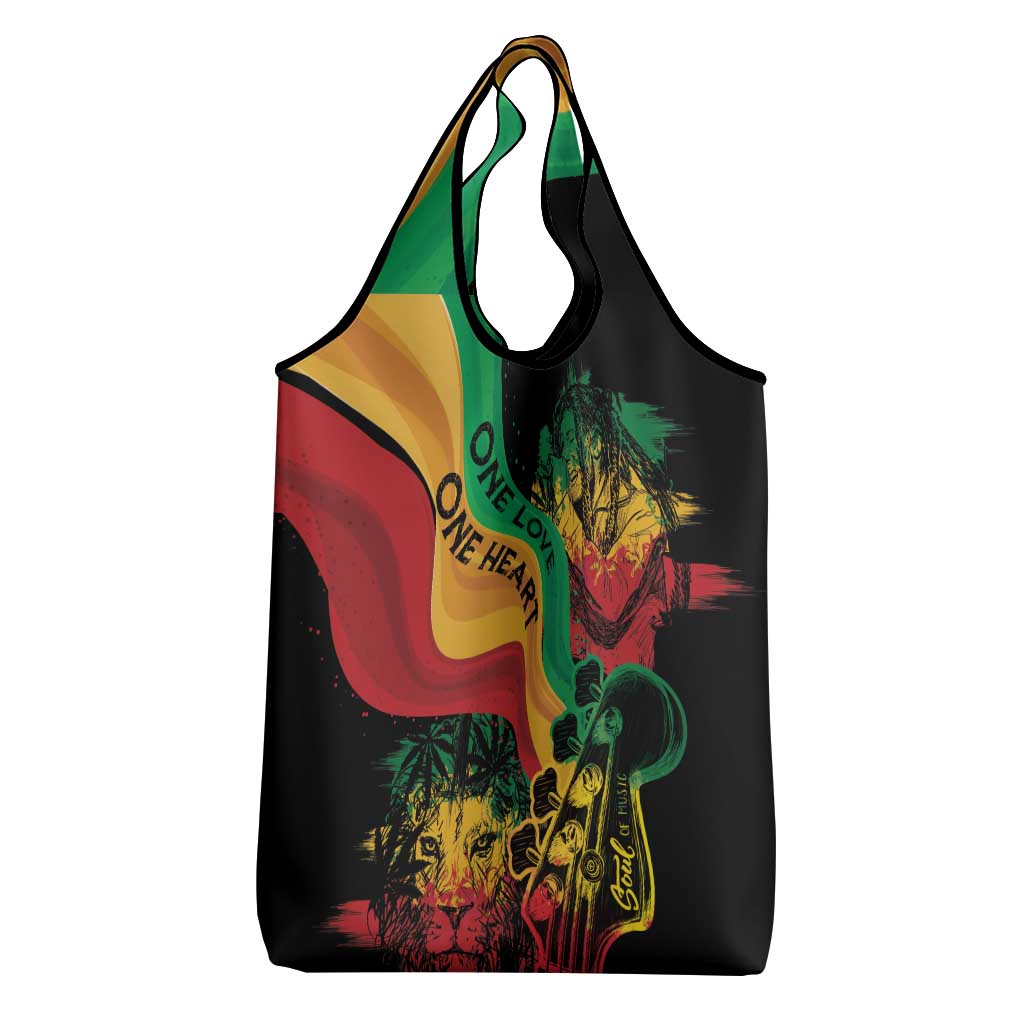 Reggae Day Grocery Bag One Love One Heart