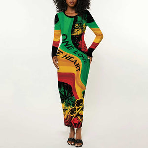 Reggae Day Long Sleeve Bodycon Dress One Love One Heart LT7