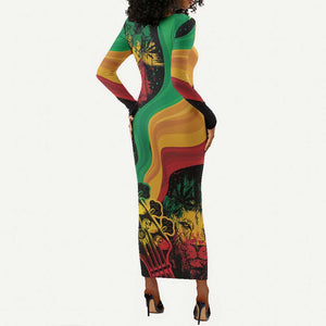 Reggae Day Long Sleeve Bodycon Dress One Love One Heart LT7