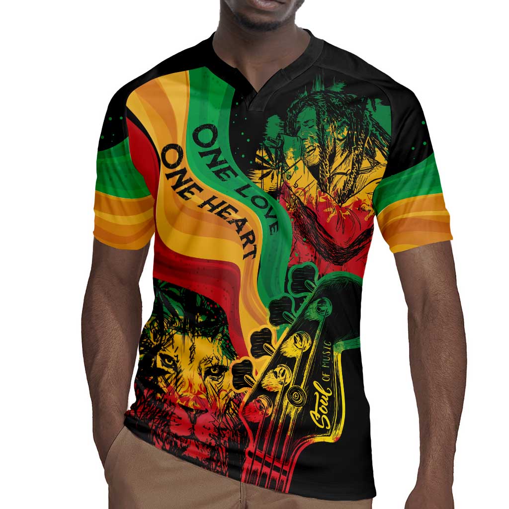 Reggae Day Rugby Jersey One Love One Heart
