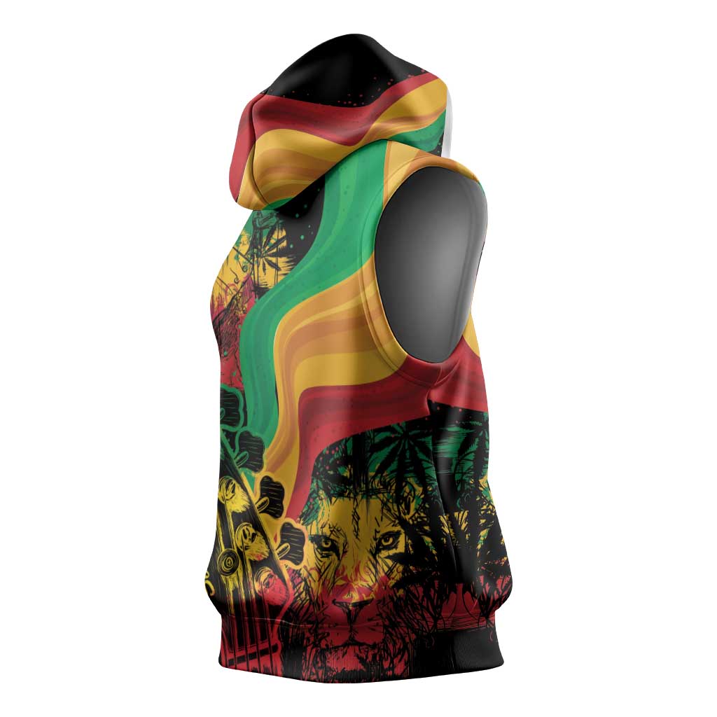 Reggae Day Sleeveless Hoodie One Love One Heart - African Pride