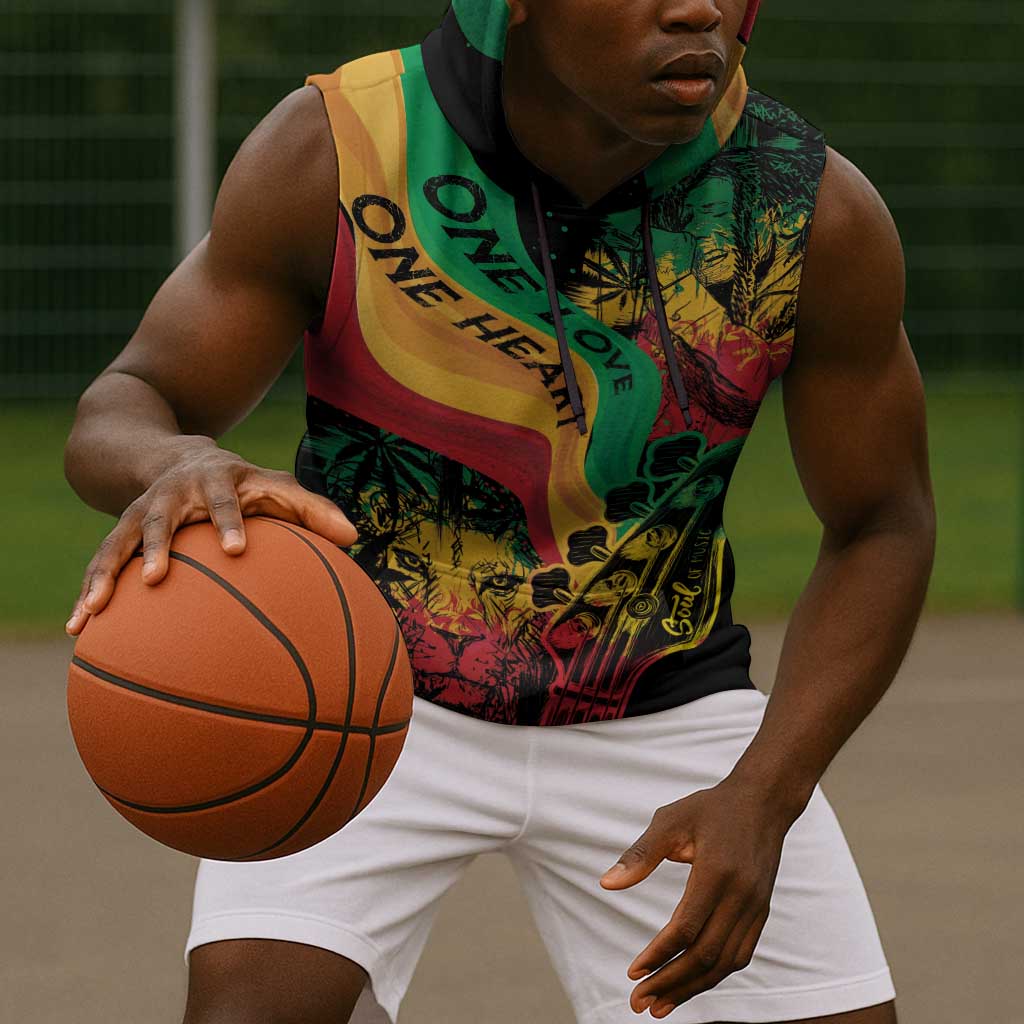 Reggae Day Sleeveless Hoodie One Love One Heart - African Pride