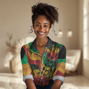 Reggae Day Women Casual Shirt One Love One Heart LT7