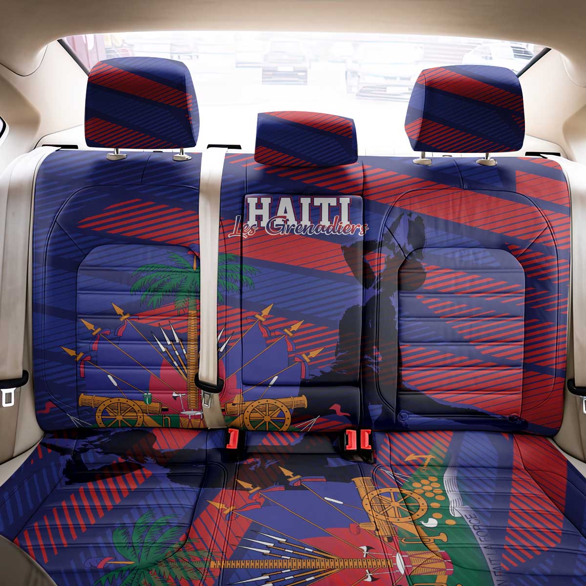 Afro-Haiti Football Les Grenadiers Back Car Seat Cover Echoes of History - African Pride